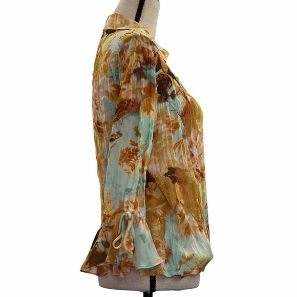 VIOLET & Claire Floral Career-wear Blouse Large - Picture 5 of 11